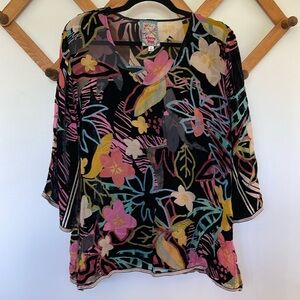 Johnny was Size M-Velvet Lovely Floral pattern